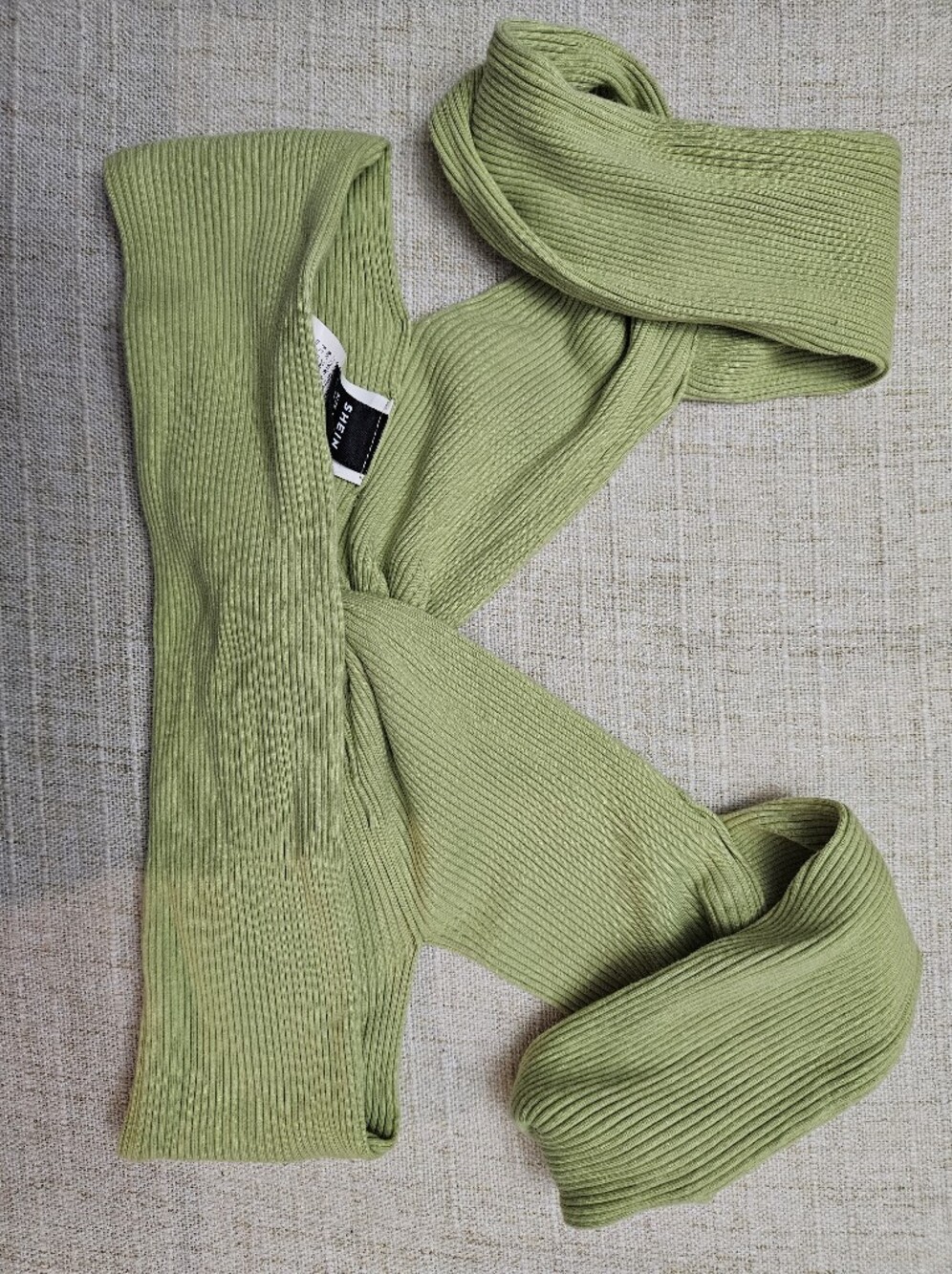 SHEIN Lime Green Ribbed Knit TOP - Picture 3 of 4